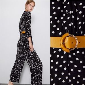 Zara Belted Polka Dot Jumpsuit - M